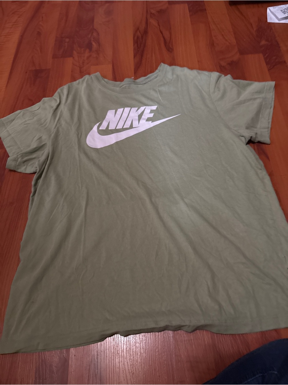 Nike Men's Light Olive Green Logo Short Sleeve Tee